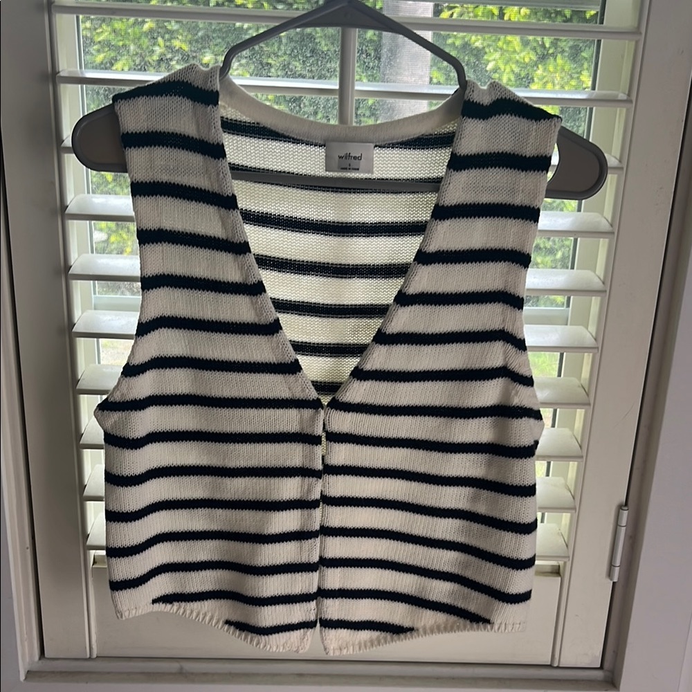 Aritzia Wilfred Nautical Striped Knit Vest